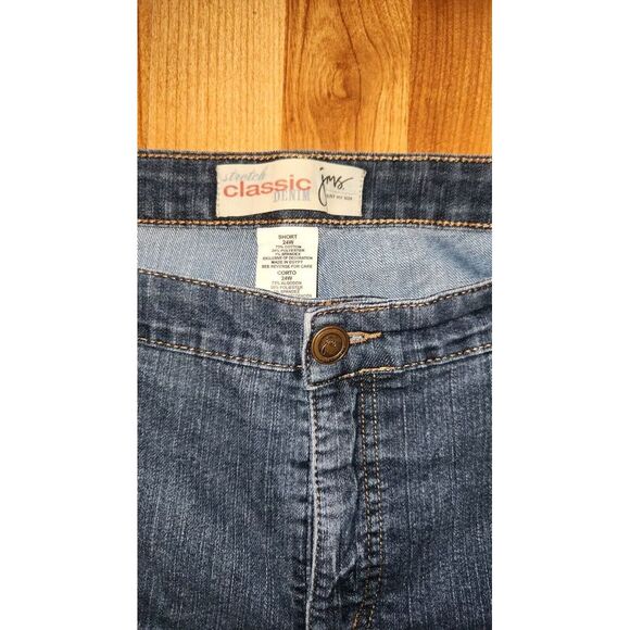 Just My Size Jeans 24W Women's Short Dark Blue Embroidered JMS Classic Fit - Picture 3 of 9